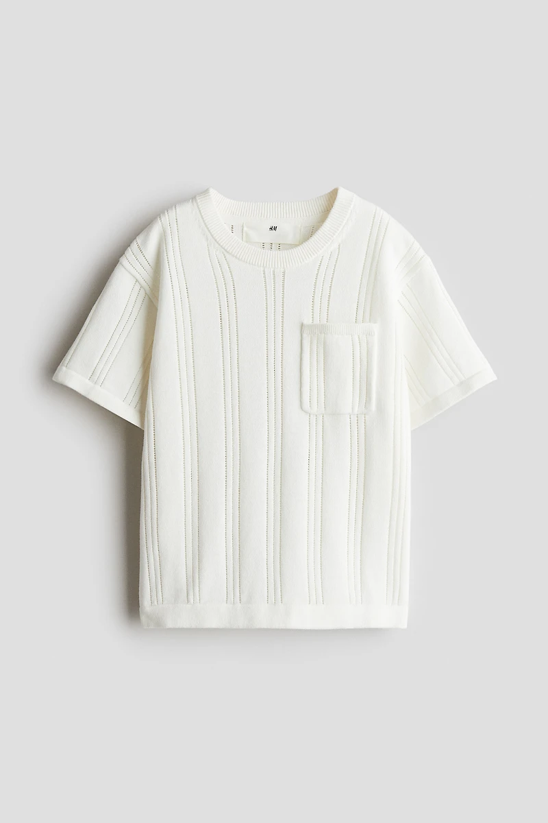Textured-Knit Cotton T-Shirt
