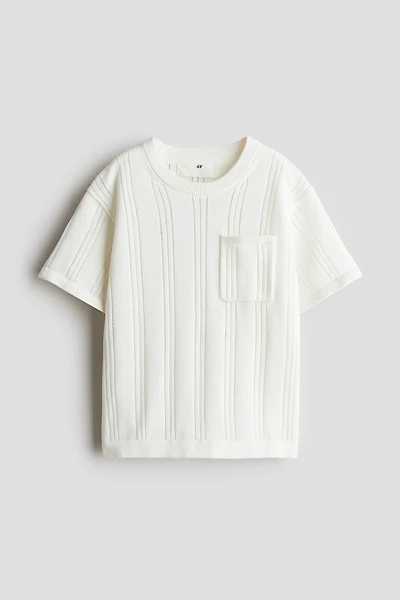 T-shirt en tricot de coton texturé