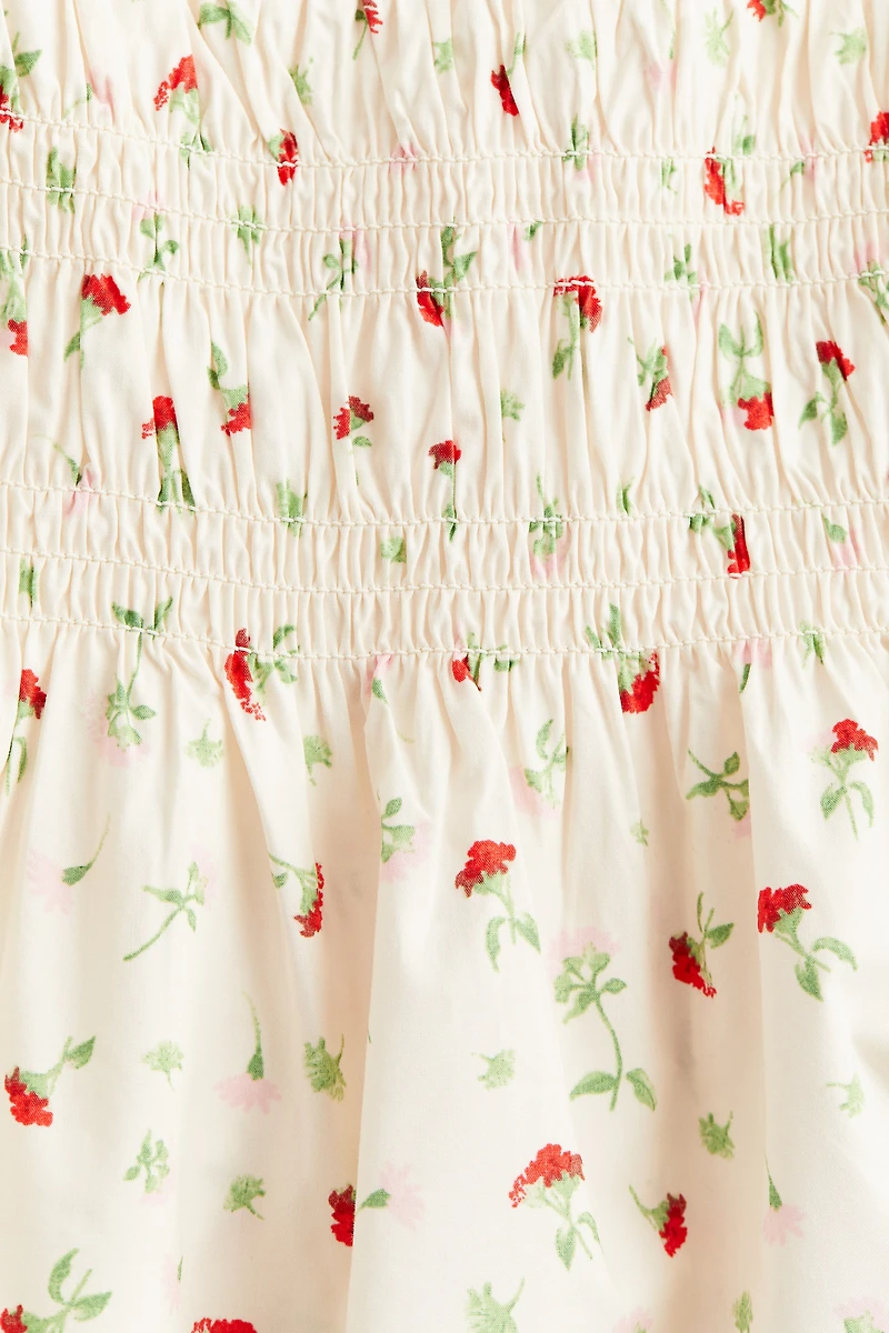 Robe épaules nues en popeline