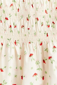 Robe épaules nues en popeline