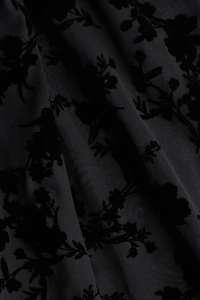 Flock-Print Strappy Dress