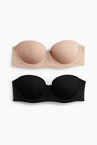 2-Pack Padded Microfiber Balconette Bras