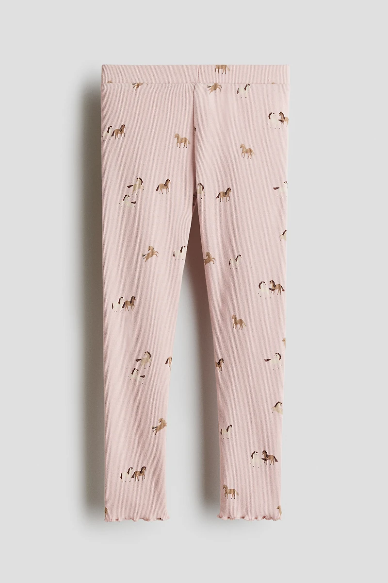 Ribbed Cotton Leggings