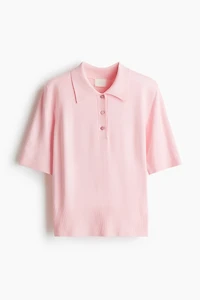 Fine-Knit Polo Shirt
