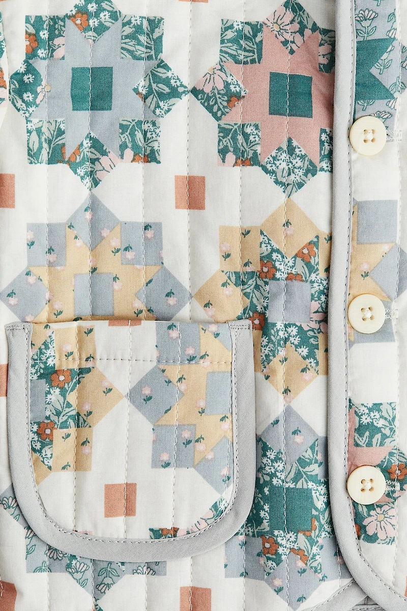 Quilted Patchwork-Print Jacket