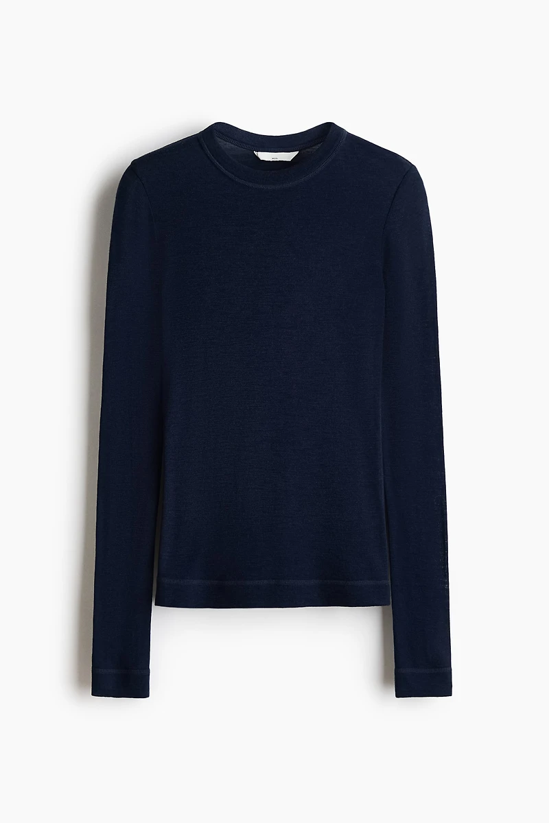 Fine-Knit Wool Top