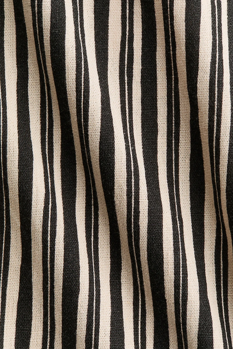 Linen-Blend Peplum Top