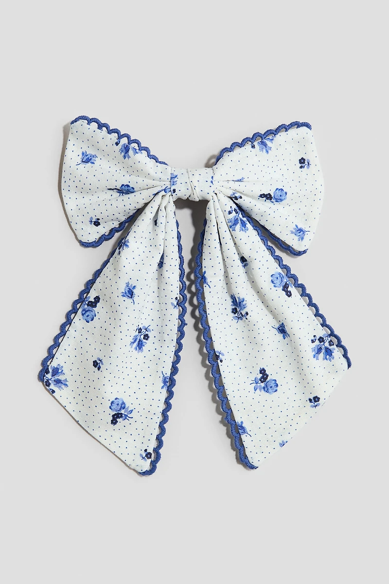 Patterned Bow-Detail Hair Clip