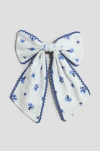 Patterned Bow-Detail Hair Clip