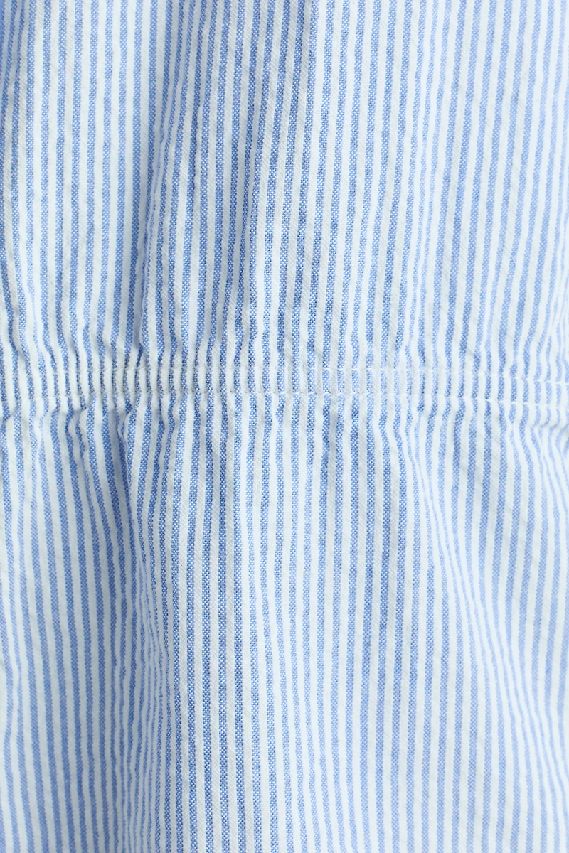 Puff-Sleeved Cotton Seersucker Blouse