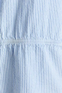 Puff-Sleeved Cotton Seersucker Blouse