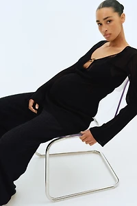MAMA Textured Jersey Pants