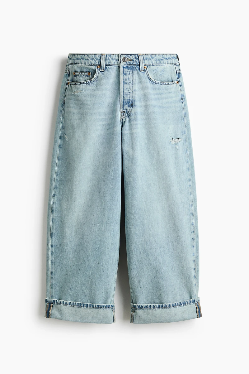 Jean à la cheville taille classique jambes tonneau