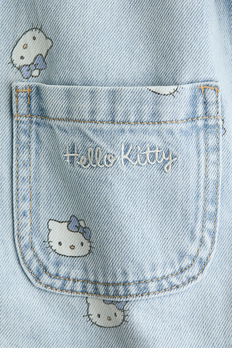 Veste en denim de coton imprimé