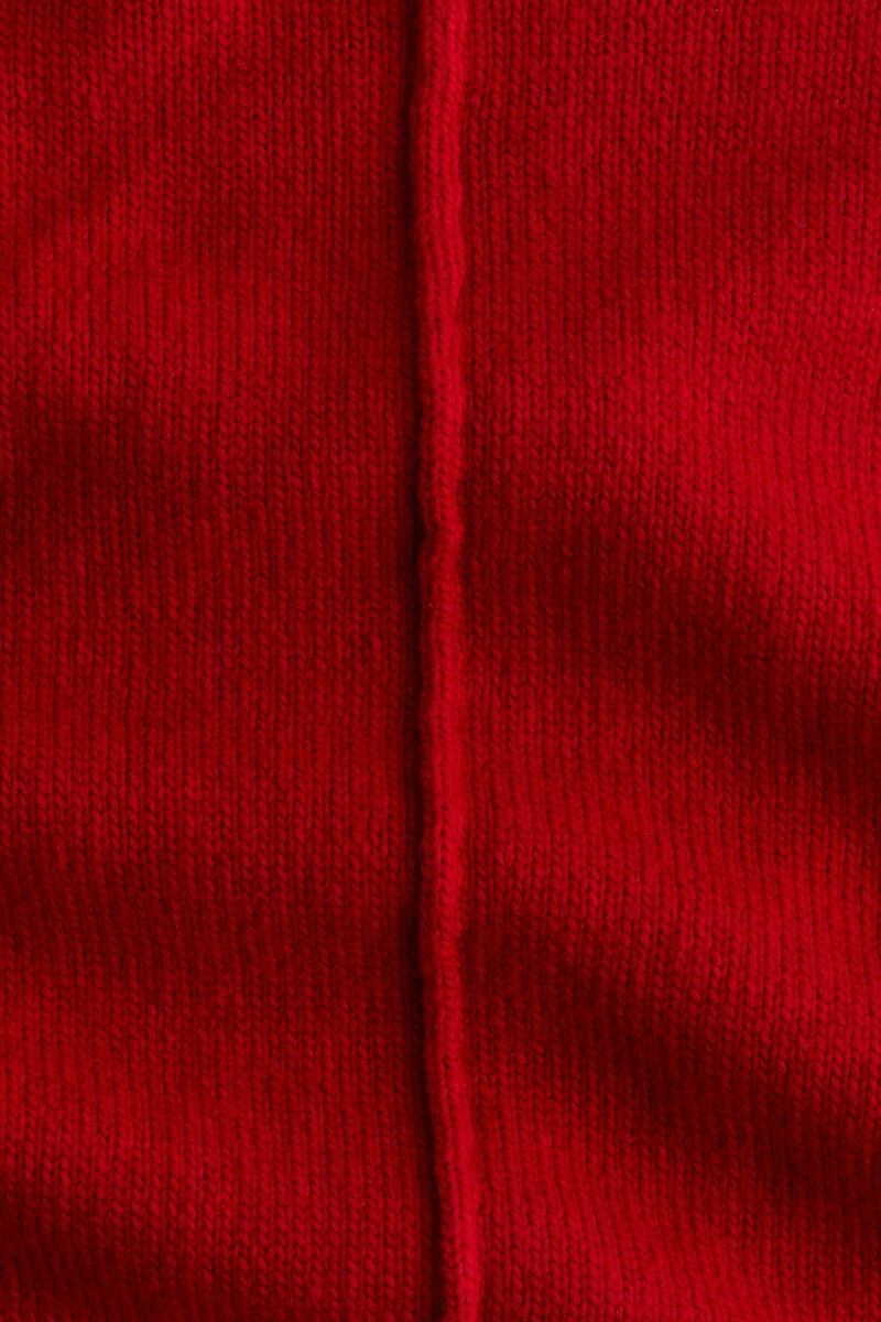 Seam-Detail Mock Turtleneck Sweater