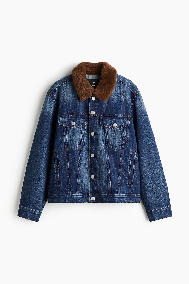 Veste de camionneur en denim avec col