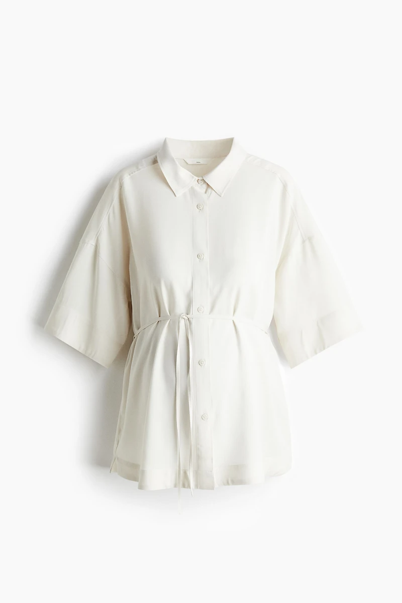 MAMA Before & After Tie-Belt Shirt