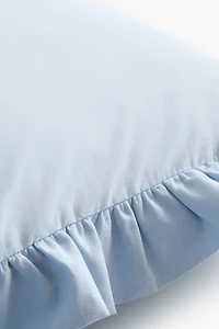 Housse de coussin volantée en coton