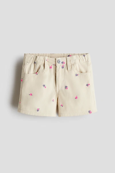 Printed Cotton Twill Shorts