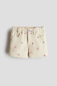 Printed Cotton Twill Shorts