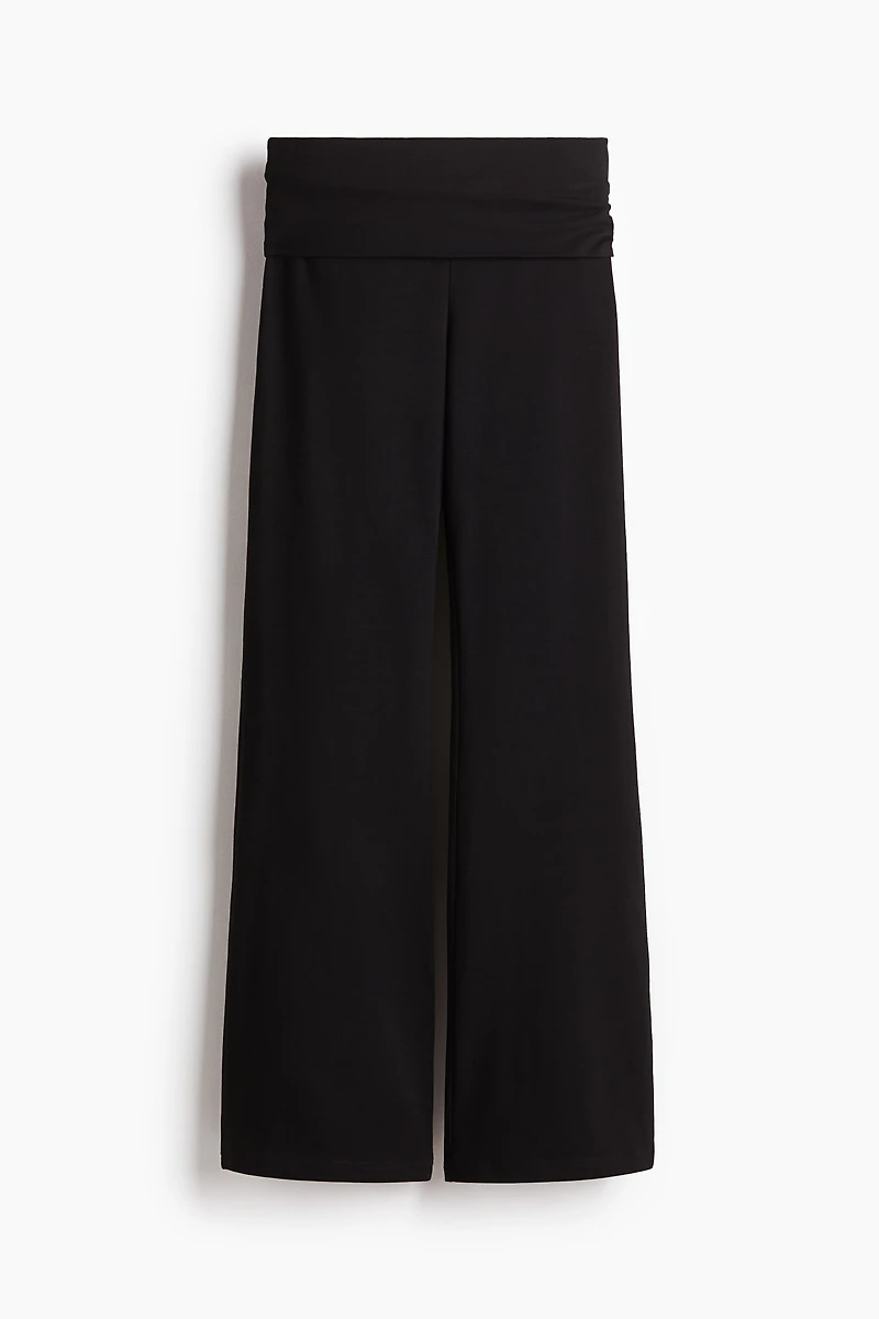 Pantalon en coton avec ceinture repliée