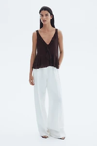 Flounced Sleeveless Top