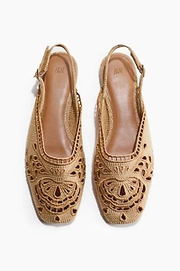 Eyelet-Embroidered Slingbacks
