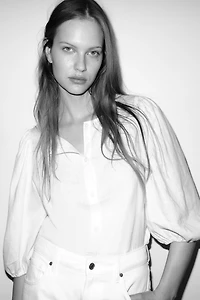Blouse en lin mélangé