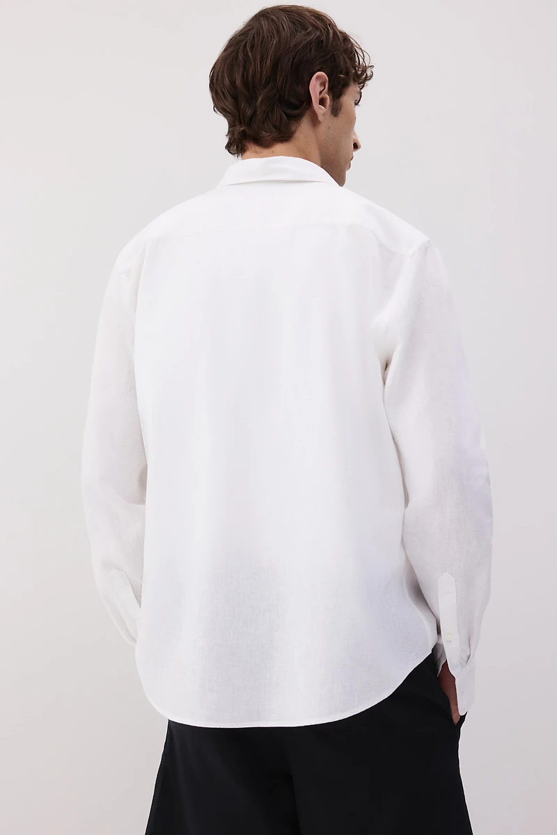 Regular-Fit Linen-Blend Shirt