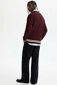 Chandail carré en tricot côtelé