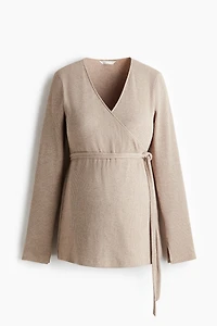 Haut MAMA côtelé à fermeture croisée