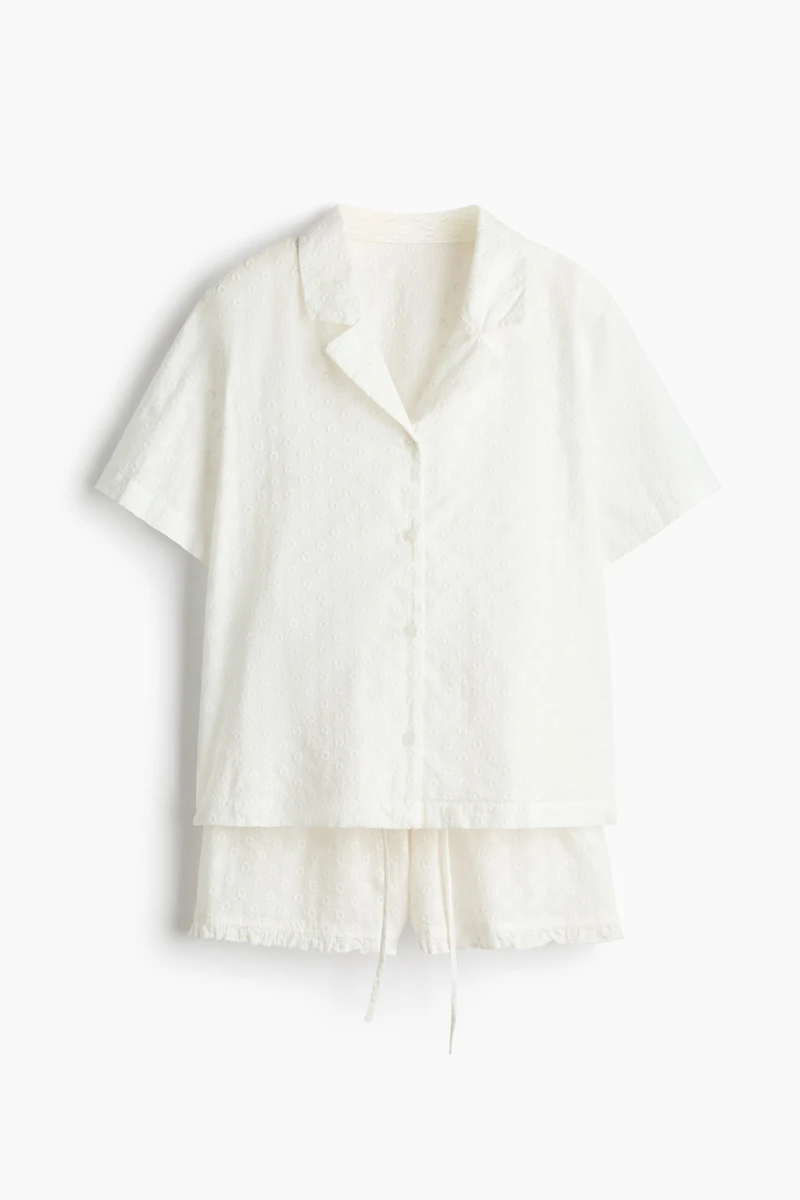 Embroidered Cotton Pajamas