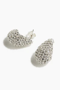 Boucles d'oreilles bombées ornées de strass