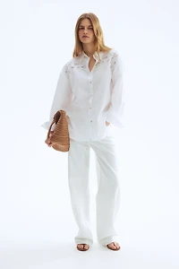 Eyelet-Embroidered Cotton Shirt