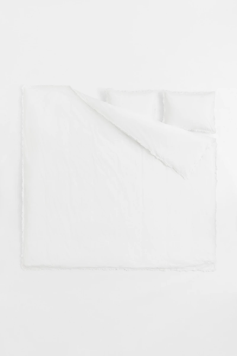 Ruffle-trimmed King/Queen Duvet Cover Set