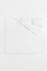 Ruffle-trimmed King/Queen Duvet Cover Set