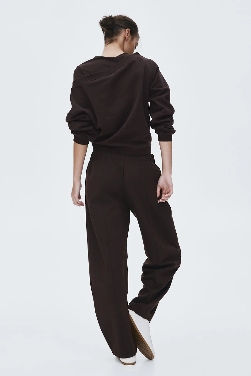 Pantalon à jambes barrel en jersey point de Rome