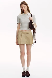 Rib-Knit Polo Shirt