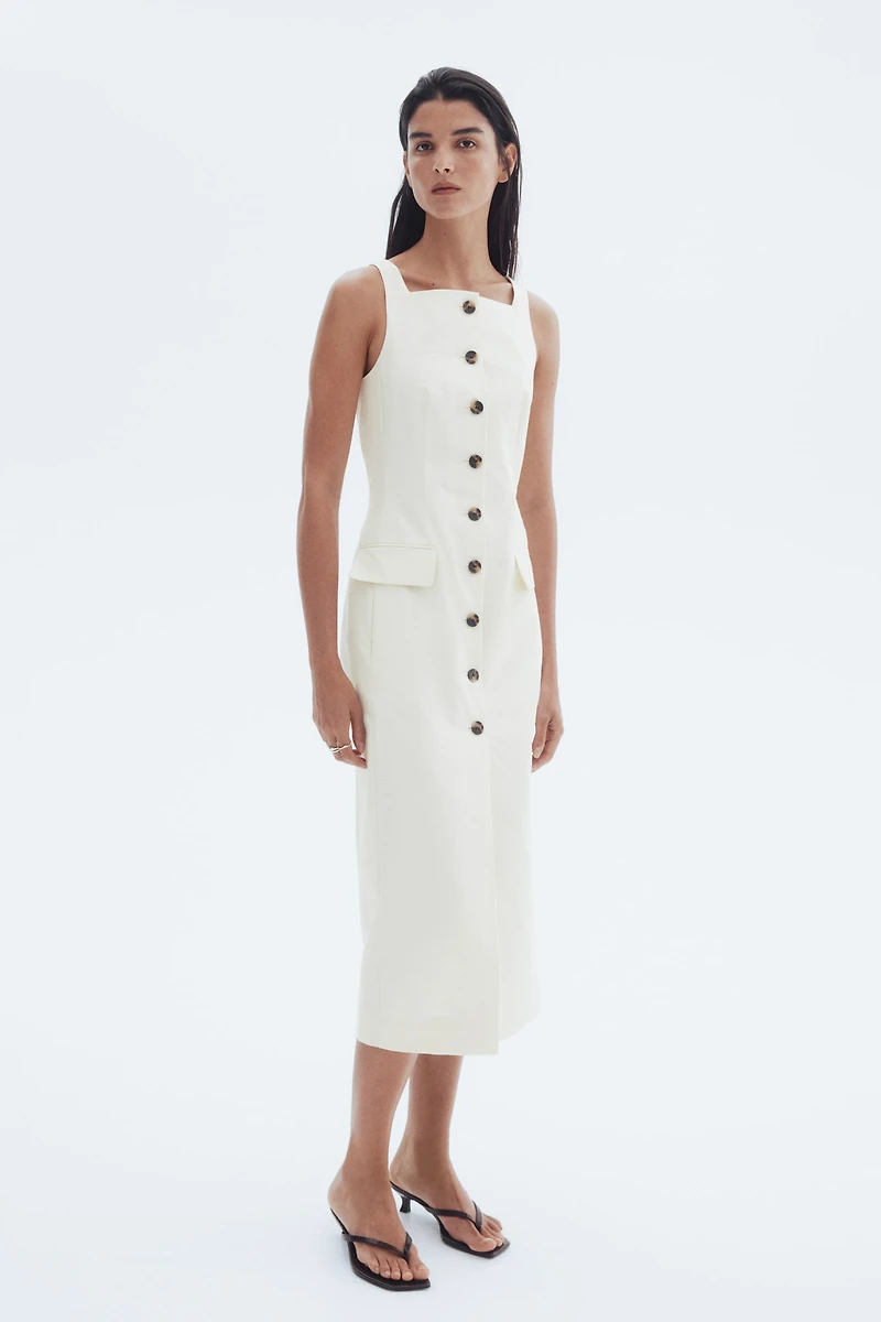 Long Button-Front Dress