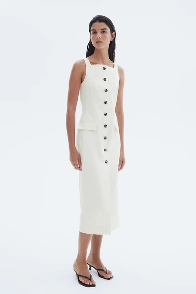 Long Button-Front Dress