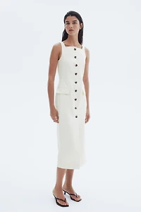 Long Button-Front Dress