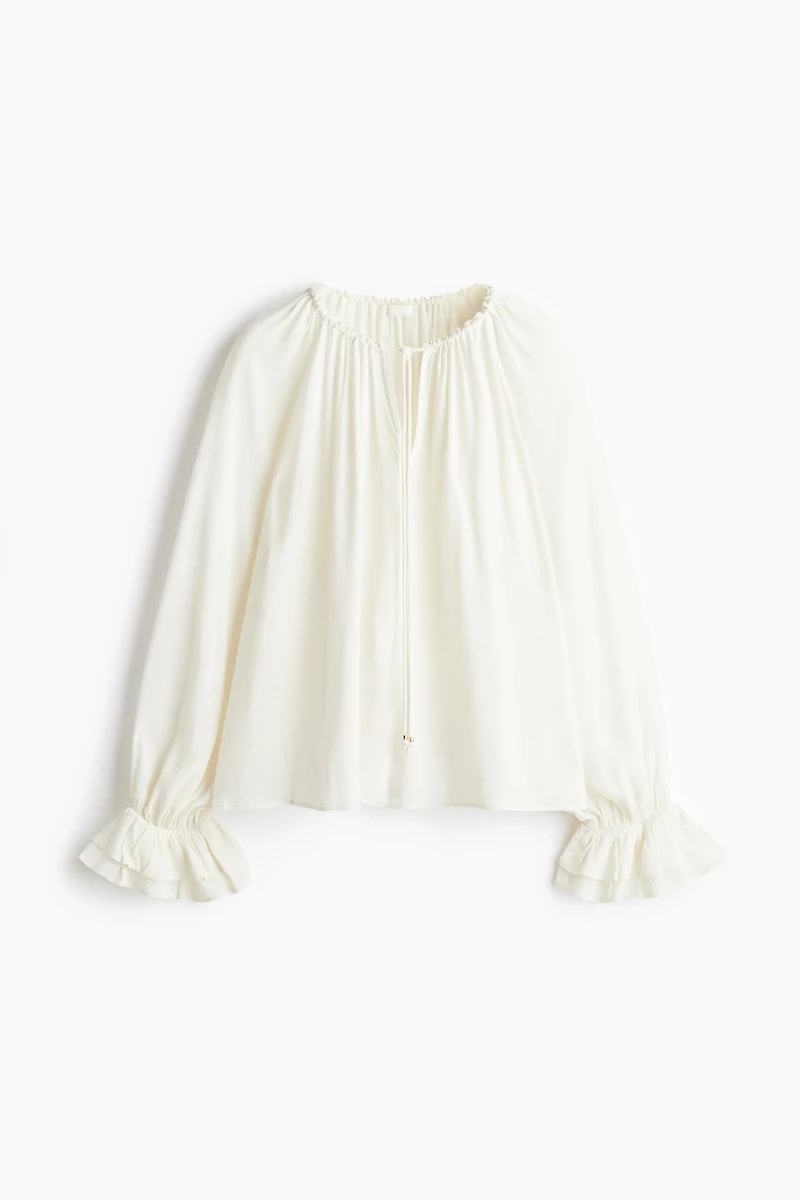 Ruffle-Sleeved Blouse