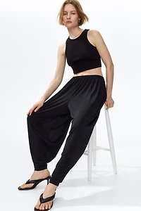 Pantalon à jambes tonneau en jersey