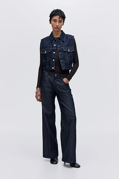 Gilet sans manches court en denim