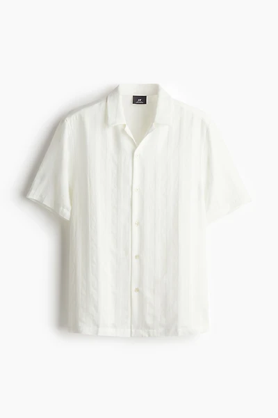 Regular Fit Textured-weave Resort Shirt
