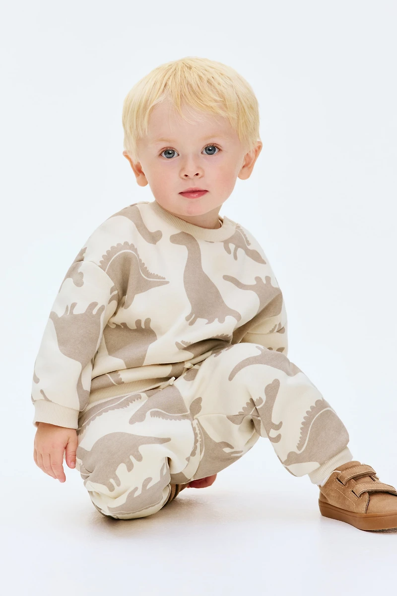 2-Piece Printed Brushed-Inside Sweatsuit