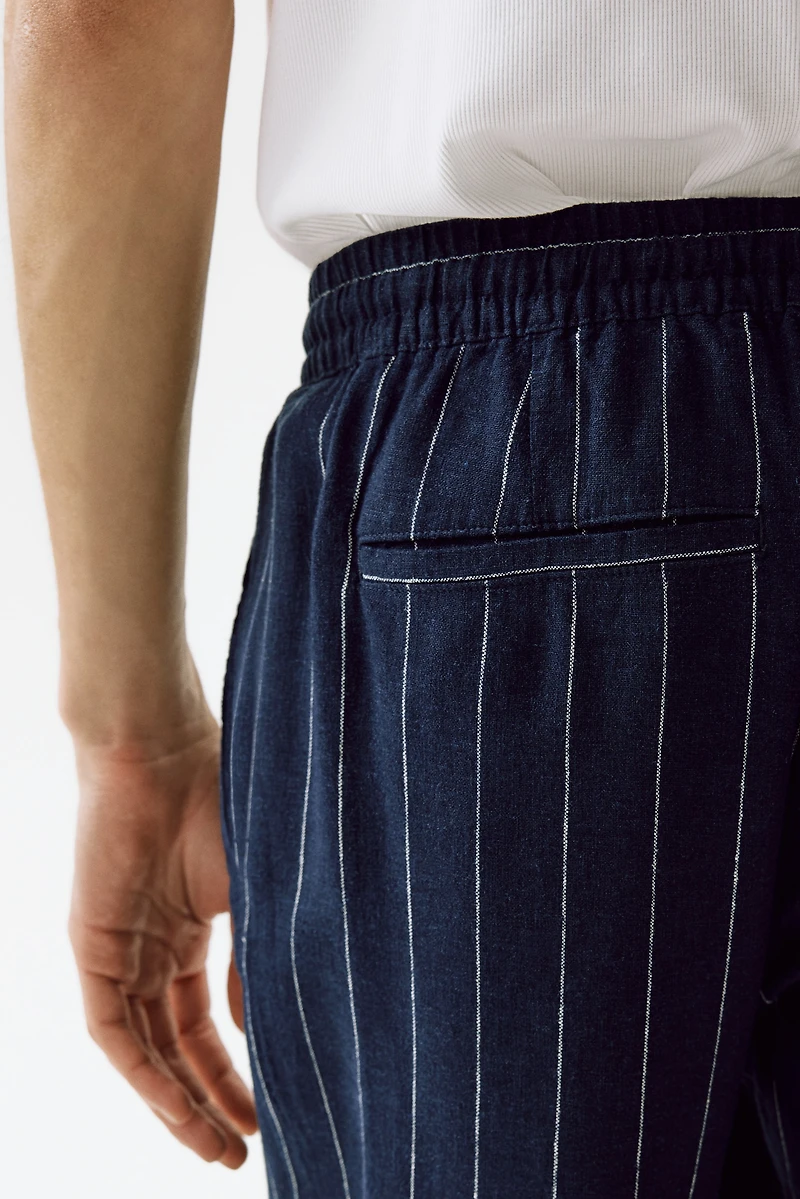 Relaxed-Fit Linen-Blend Pants