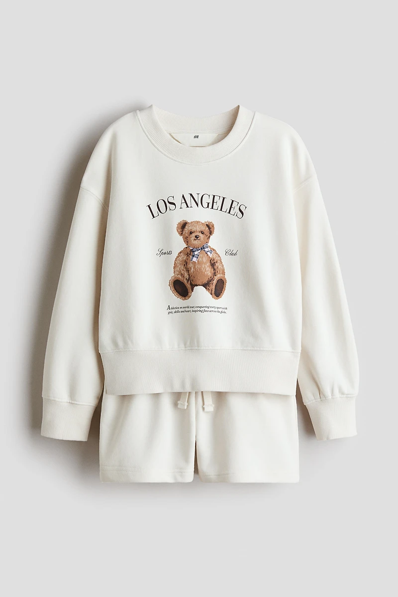 2-Piece Sweatshirt and Sweatshorts Set