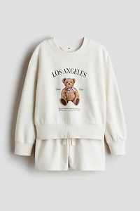 2-Piece Sweatshirt and Sweatshorts Set