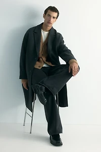 Single-Breasted Wool-Blend Coat